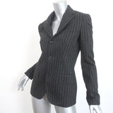 Ralph Lauren Blue Label Pinstripe Blazer Charcoal Wool-Cashmere Size 4