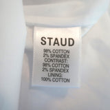 STAUD Puff Sleeve Maxi Dress Demi White/Multicolor Stretch Cotton Size Small