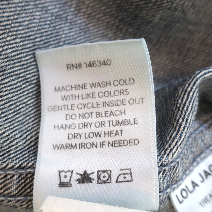 AMO Lola Raw Hem Jean Jacket Treasured Denim Size Large