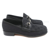Gucci GG Canvas Horsebit Loafers Black Size 7.5