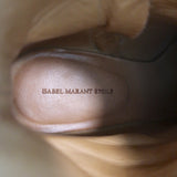 Isabel Marant Etoile Ankle Boots Drew Black Leather Size 37 Wood Heel Booties