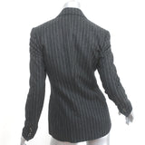 Ralph Lauren Blue Label Pinstripe Blazer Charcoal Wool-Cashmere Size 4