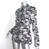 L'Agence Cromwell Camo Military Jacket Gray Stretch Cotton Size Extra Small