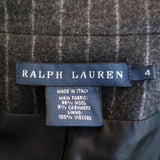Ralph Lauren Blue Label Pinstripe Blazer Charcoal Wool-Cashmere Size 4