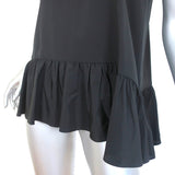 Tibi Ruffle Cami Black Silk Size 6 Peplum Tank Top