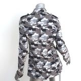 L'Agence Cromwell Camo Military Jacket Gray Stretch Cotton Size Extra Small
