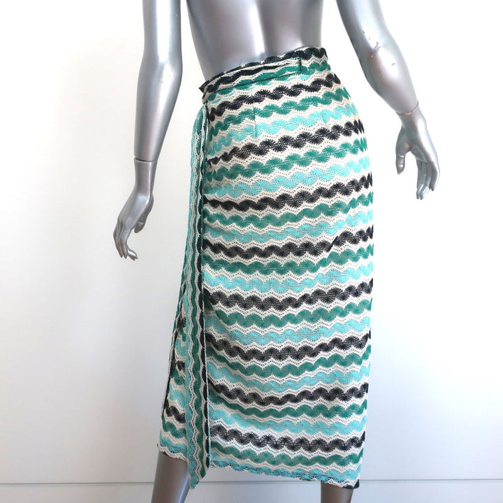 Anthropologie Geisha Designs Crochet Midi Wrap Skirt Blue Size Extra Small NEW
