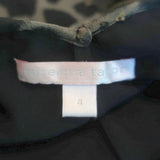 Rebecca Taylor Ruffle Tank Top Brown Leopard Print Silk Size 4