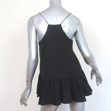 Tibi Ruffle Cami Black Silk Size 6 Peplum Tank Top