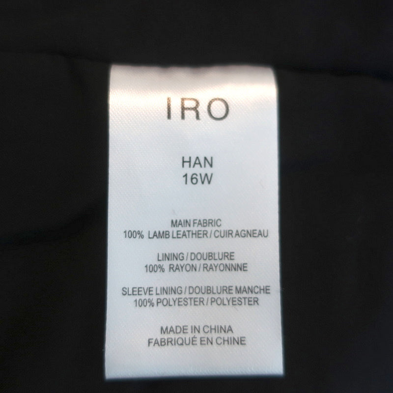 IRO Han Leather Biker Jacket Cream Size 38 Moto Jacket