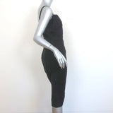 D&G Dolce & Gabbana Bustier Dress Black Pleated Stretch Silk Size 44