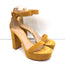 Gianvito Rossi Portofino Platform Ankle Strap Sandals Yellow Suede Size 36.5