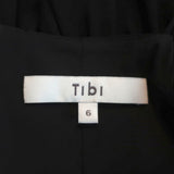Tibi Ruffle Cami Black Silk Size 6 Peplum Tank Top