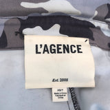 L'Agence Cromwell Camo Military Jacket Gray Stretch Cotton Size Extra Small