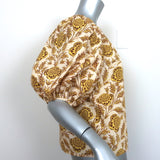RHODE Rowan Puff Sleeve Top Golden Floral Print Cotton Size Extra Small NEW