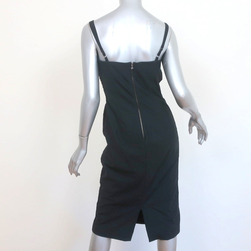D&amp;G Dolce &amp; Gabbana Bustier Dress Black Pleated Stretch Silk Size 44
