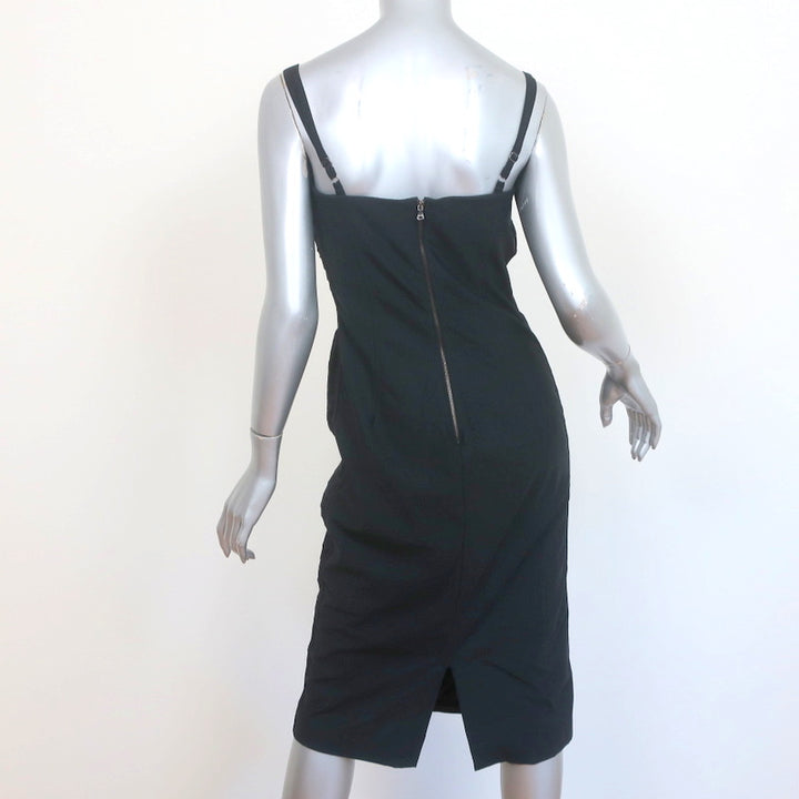 D&amp;G Dolce &amp; Gabbana Bustier Dress Black Pleated Stretch Silk Size 44