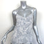 L'Agence Jane Camisole White/Steel Blue Printed Silk Size Small V-Neck Tank Top