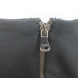 D&G Dolce & Gabbana Bustier Dress Black Pleated Stretch Silk Size 44