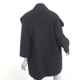 Vince Ribbed Collar Draped Jacket Black Wool Size Small