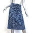 A.P.C. Ruched Skirt Blue Polka Dot Cotton-Linen Size 34