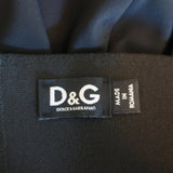 D&G Dolce & Gabbana Bustier Dress Black Pleated Stretch Silk Size 44