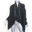 Isabel Marant Draped Jacket Black Leather-Trim Wool Boucle Size 0