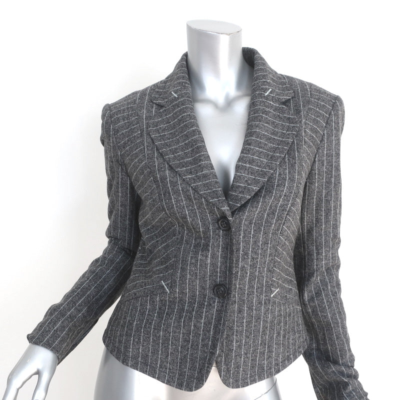 Escada Pinstripe Blazer Gray Size 40 Two-Button Jacket