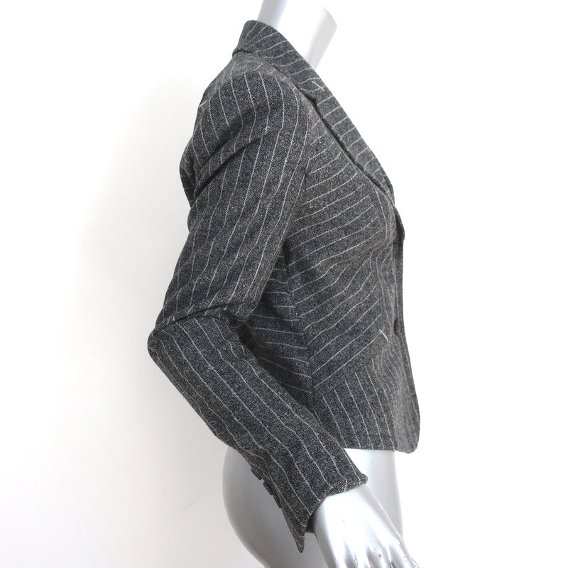 Escada Pinstripe Blazer Gray Size 40 Two-Button Jacket