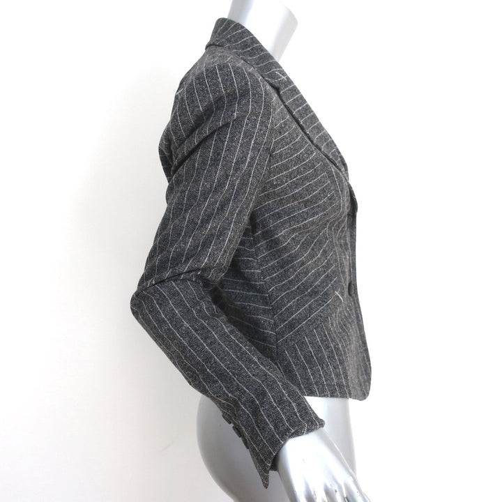Escada Pinstripe Blazer Gray Size 40 Two-Button Jacket
