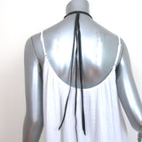 The Woods Beaded Fossil Pendant Necklace on Leather Black