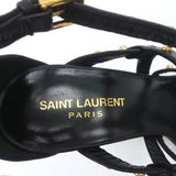 Saint Laurent Studded Sandals Jerry Black Leather Size 39 Strappy Heels NEW