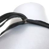 The Woods Beaded Fossil Pendant Necklace on Leather Black