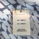 L'Agence Jane Camisole White/Steel Blue Printed Silk Size Small V-Neck Tank Top