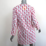 Roberta Roller Rabbit Kurta Tunic White/Pink Seahorse Print Size Extra Small NEW