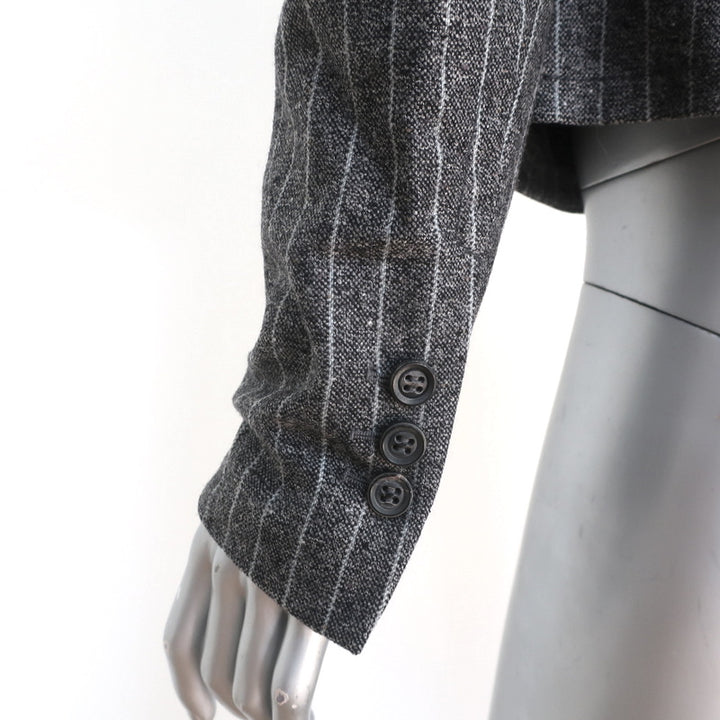 Escada Pinstripe Blazer Gray Size 40 Two-Button Jacket
