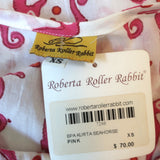 Roberta Roller Rabbit Kurta Tunic White/Pink Seahorse Print Size Extra Small NEW