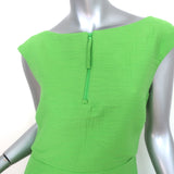 Rachel Comey Dress Leonard Lime Cotton-Blend Size 6 Cap Sleeve Midi