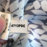 L'Agence Jane Camisole White/Steel Blue Printed Silk Size Small V-Neck Tank Top