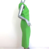 Rachel Comey Dress Leonard Lime Cotton-Blend Size 6 Cap Sleeve Midi