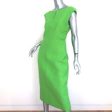 Rachel Comey Dress Leonard Lime Cotton-Blend Size 6 Cap Sleeve Midi