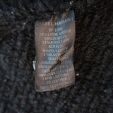 Isabel Marant Draped Jacket Black Leather-Trim Wool Boucle Size 0