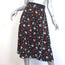 Marc Jacobs Midi Wrap Skirt Black Floral Print Silk Jacquard Size 0