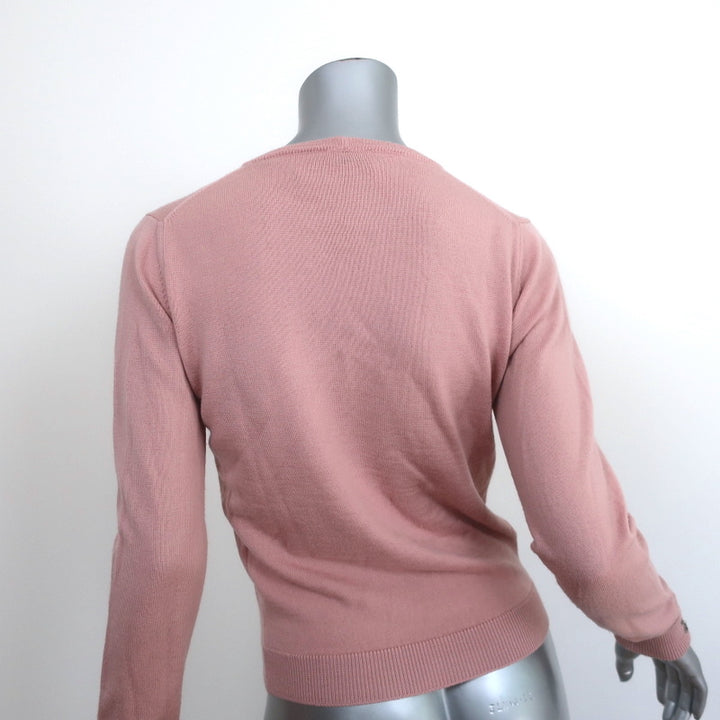 No. 21 Beaded Cuff Sweater Dolores Blush Knit Size 38 Crewneck Pullover