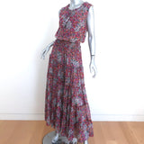 MISA Sleeveless Maxi Dress Hollen Floral Print Chiffon Size Extra Small NEW