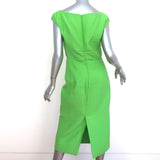 Rachel Comey Dress Leonard Lime Cotton-Blend Size 6 Cap Sleeve Midi
