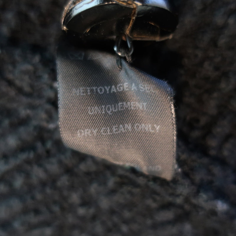 Isabel Marant Draped Jacket Black Leather-Trim Wool Boucle Size 0