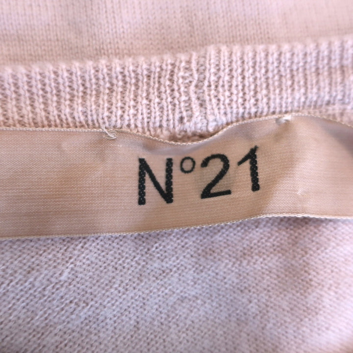 No. 21 Beaded Cuff Sweater Dolores Blush Knit Size 38 Crewneck Pullover