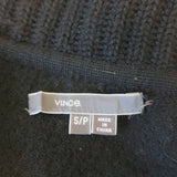 Vince Ribbed Collar Draped Jacket Black Wool Size Small
