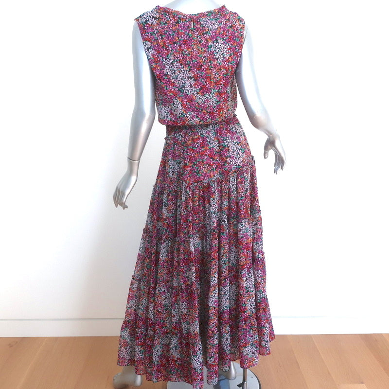 MISA Sleeveless Maxi Dress Hollen Floral Print Chiffon Size Extra Small NEW
